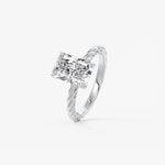Radiant Twisted Multi Stones Lab Grown Diamond Engagement Ring