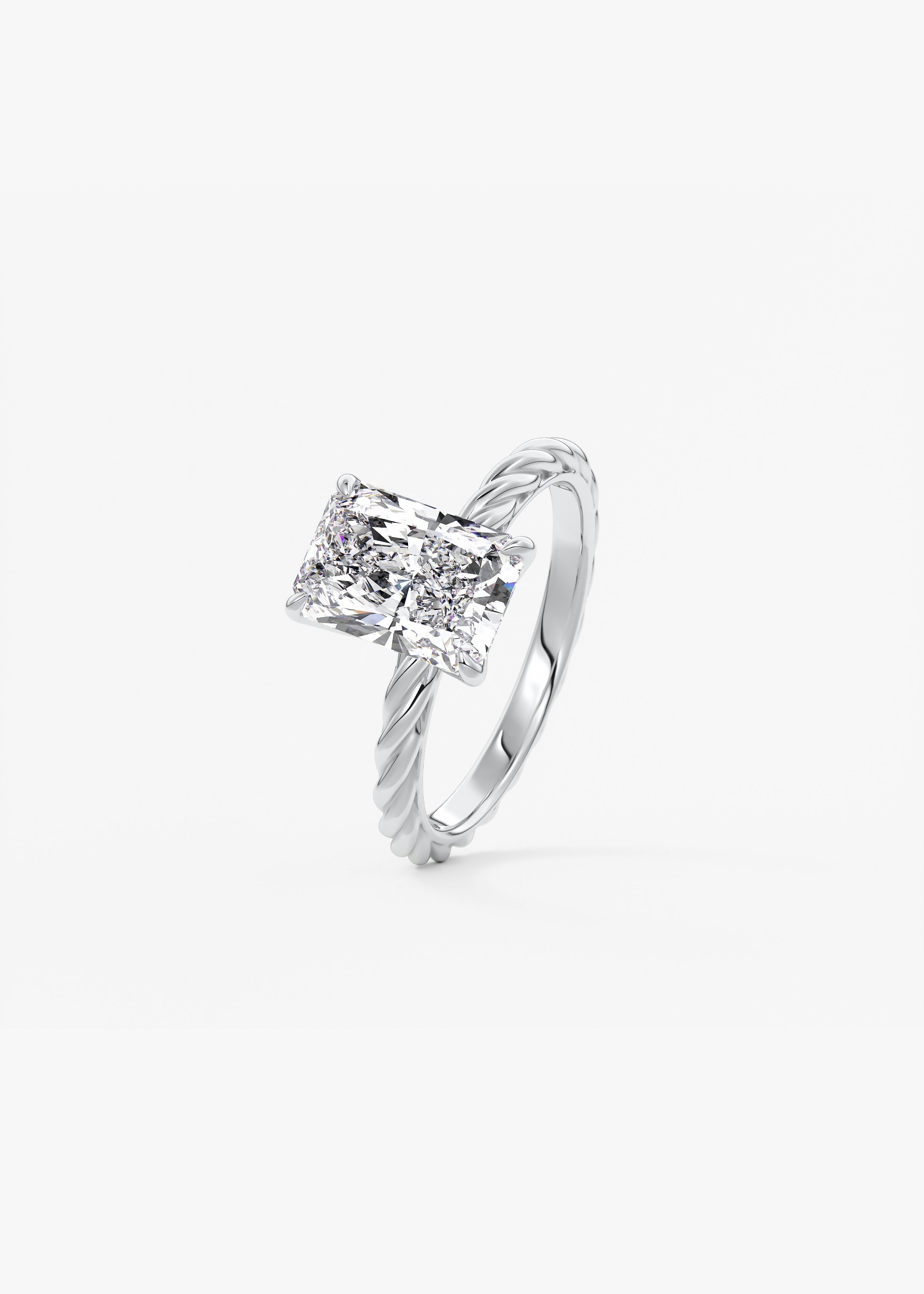 Radiant Twisted Multi Stones Lab Grown Diamond Engagement Ring