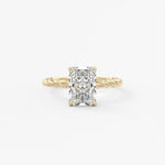 Radiant Twisted Multi Stones Lab Grown Diamond Engagement Ring