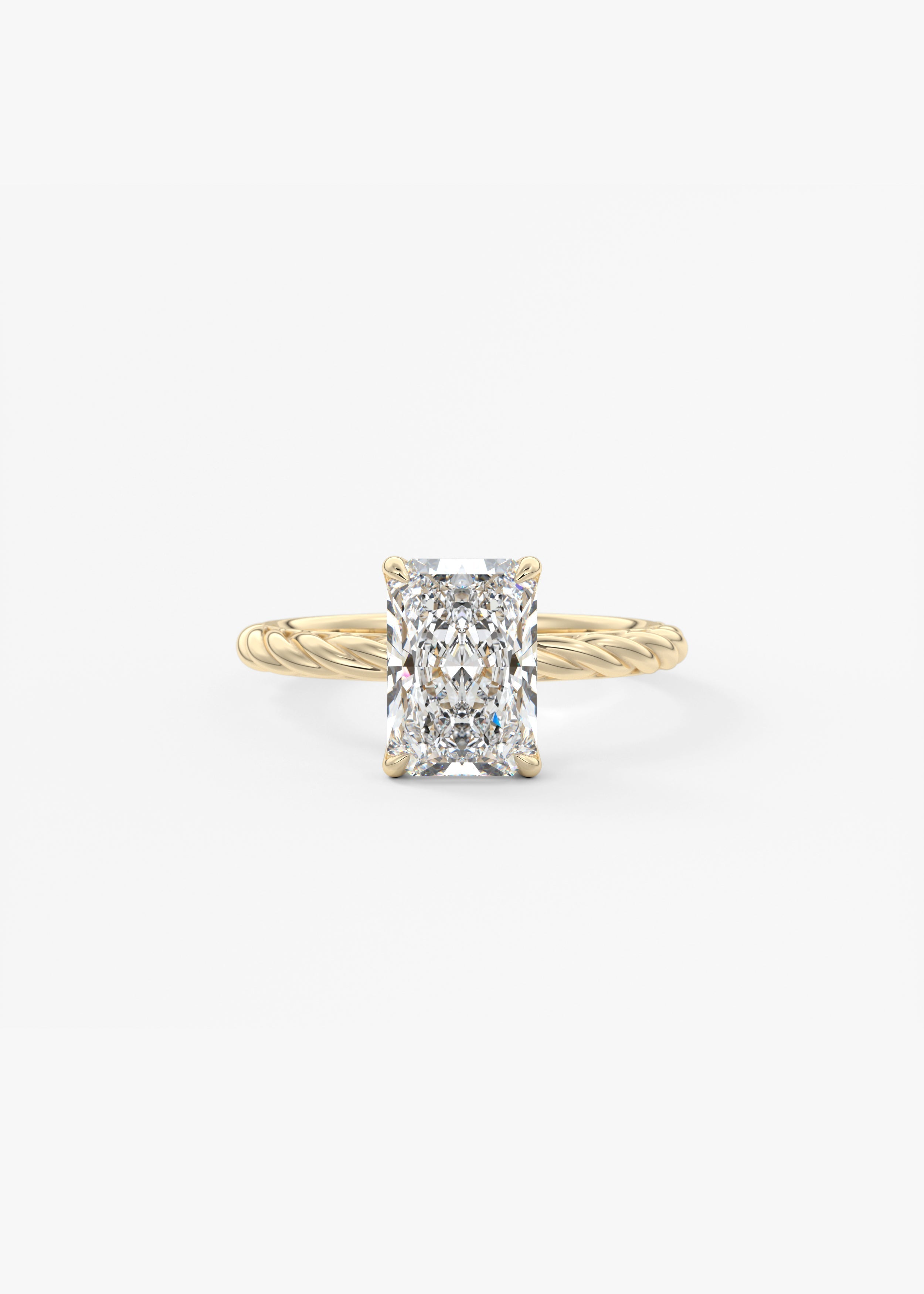 Radiant Twisted Multi Stones Lab Grown Diamond Engagement Ring