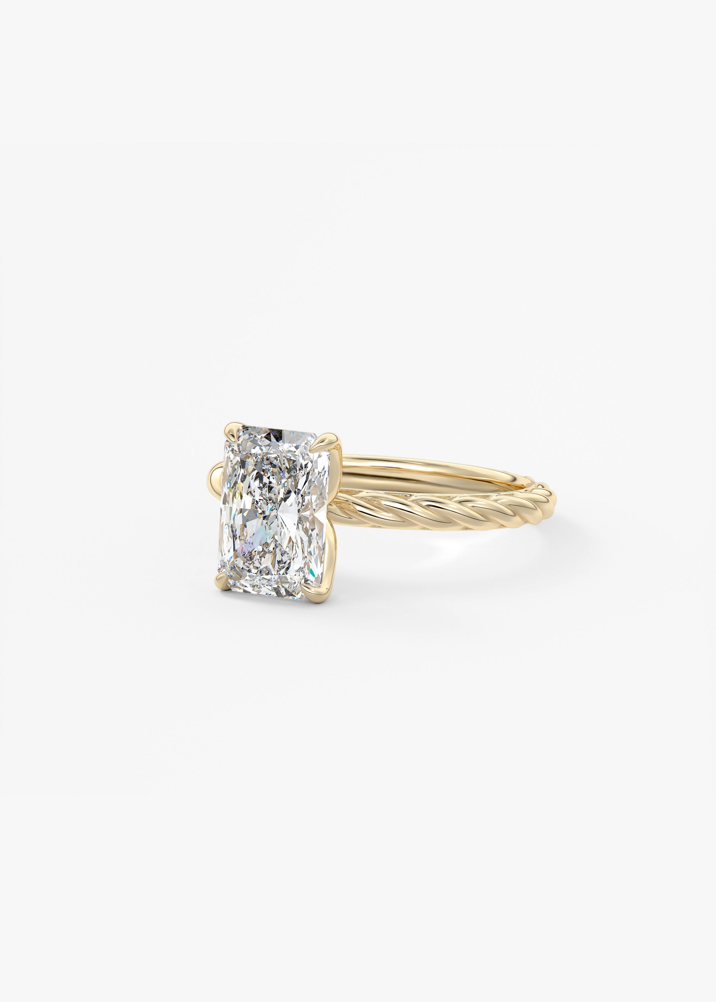 Radiant Twisted Multi Stones Lab Grown Diamond Engagement Ring