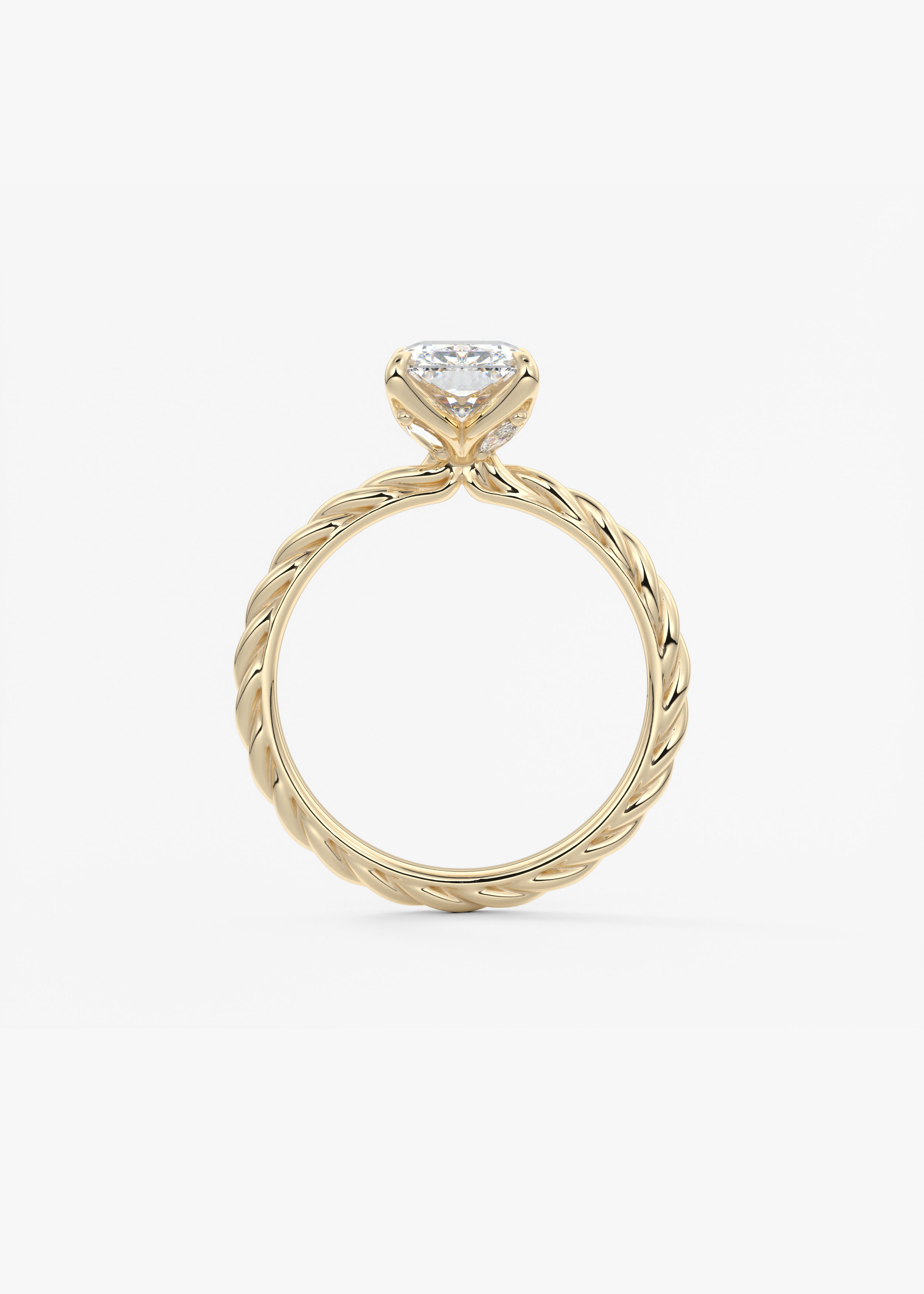 Radiant Twisted Multi Stones Lab Grown Diamond Engagement Ring