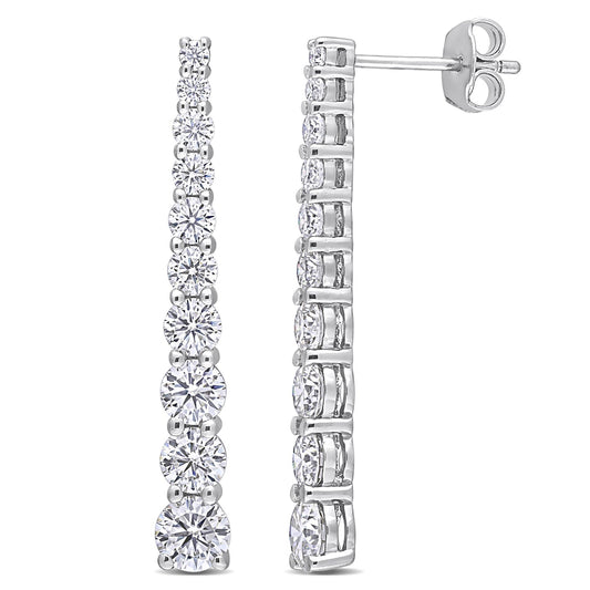 Round Cut Cubic Zirconia in 925 Sterling Silver Earrings 1