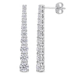 Round Cut Cubic Zirconia in 925 Sterling Silver Earrings 7