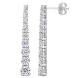 Round Cut Cubic Zirconia in 925 Sterling Silver Earrings 4