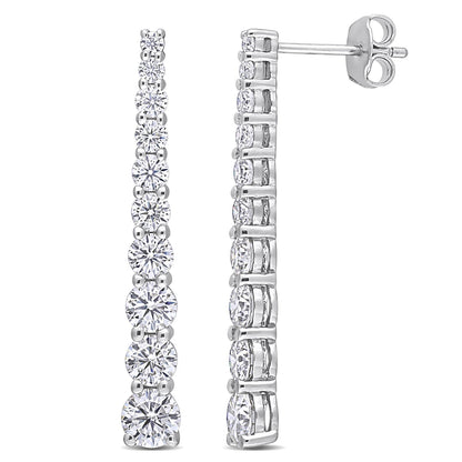 Round Cut Cubic Zirconia in 925 Sterling Silver Earrings 4