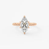 Marquise Twisted Multi Stones Lab Grown Diamond Engagement Ring