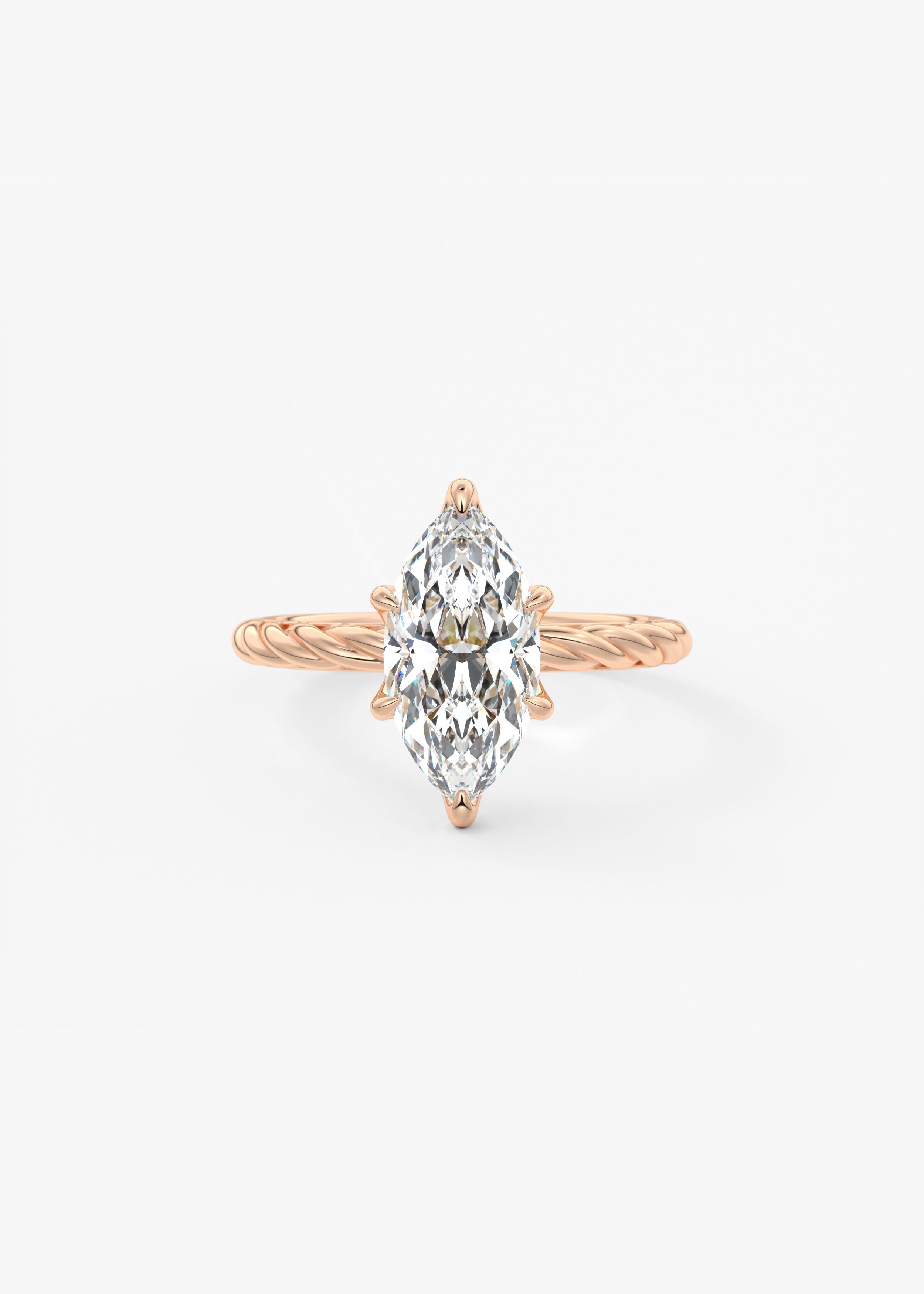 Marquise Twisted Multi Stones Lab Grown Diamond Engagement Ring