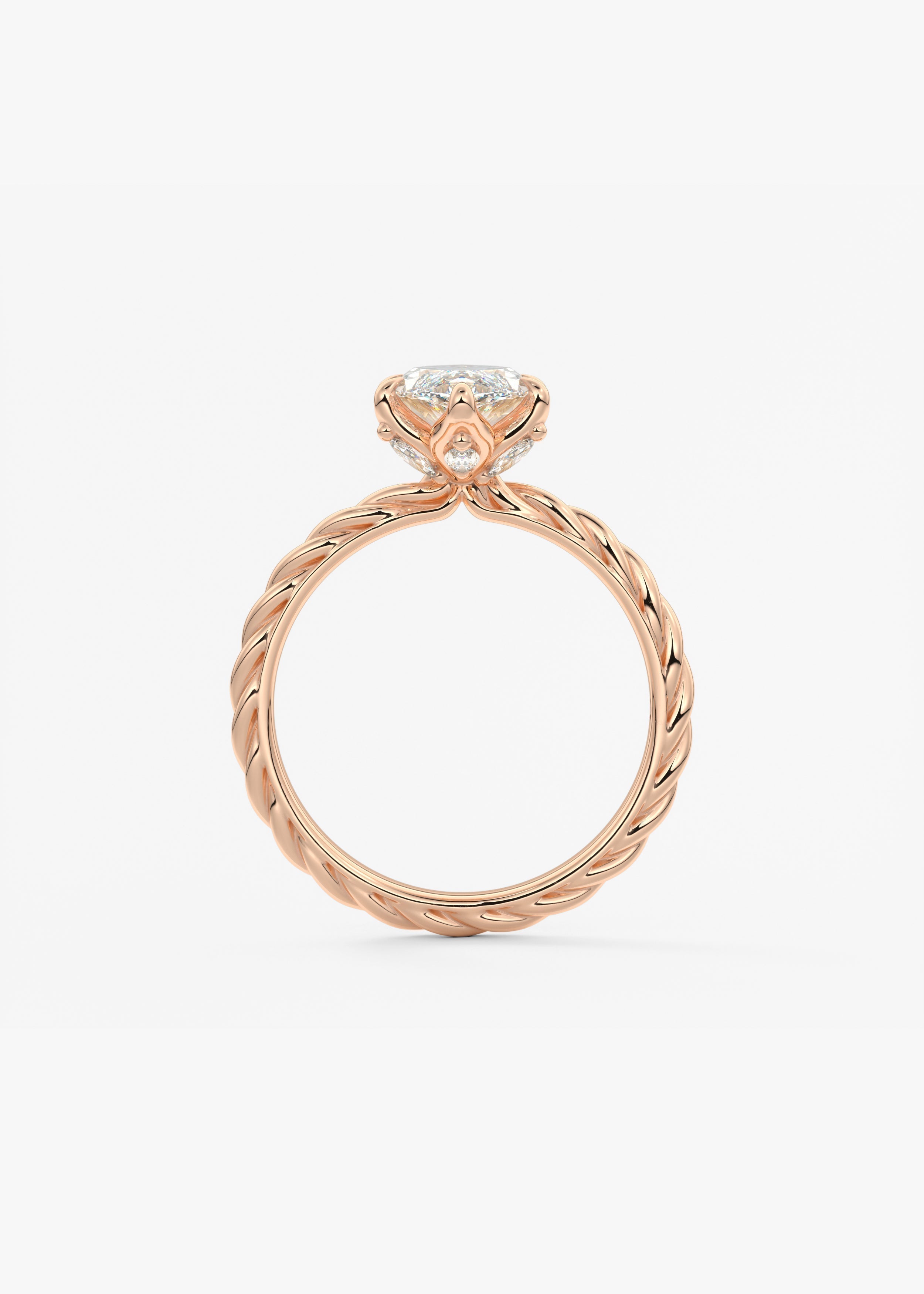 Marquise Twisted Multi Stones Lab Grown Diamond Engagement Ring
