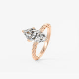 Marquise Twisted Multi Stones Lab Grown Diamond Engagement Ring
