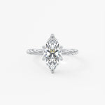 Marquise Twisted Multi Stones Lab Grown Diamond Engagement Ring