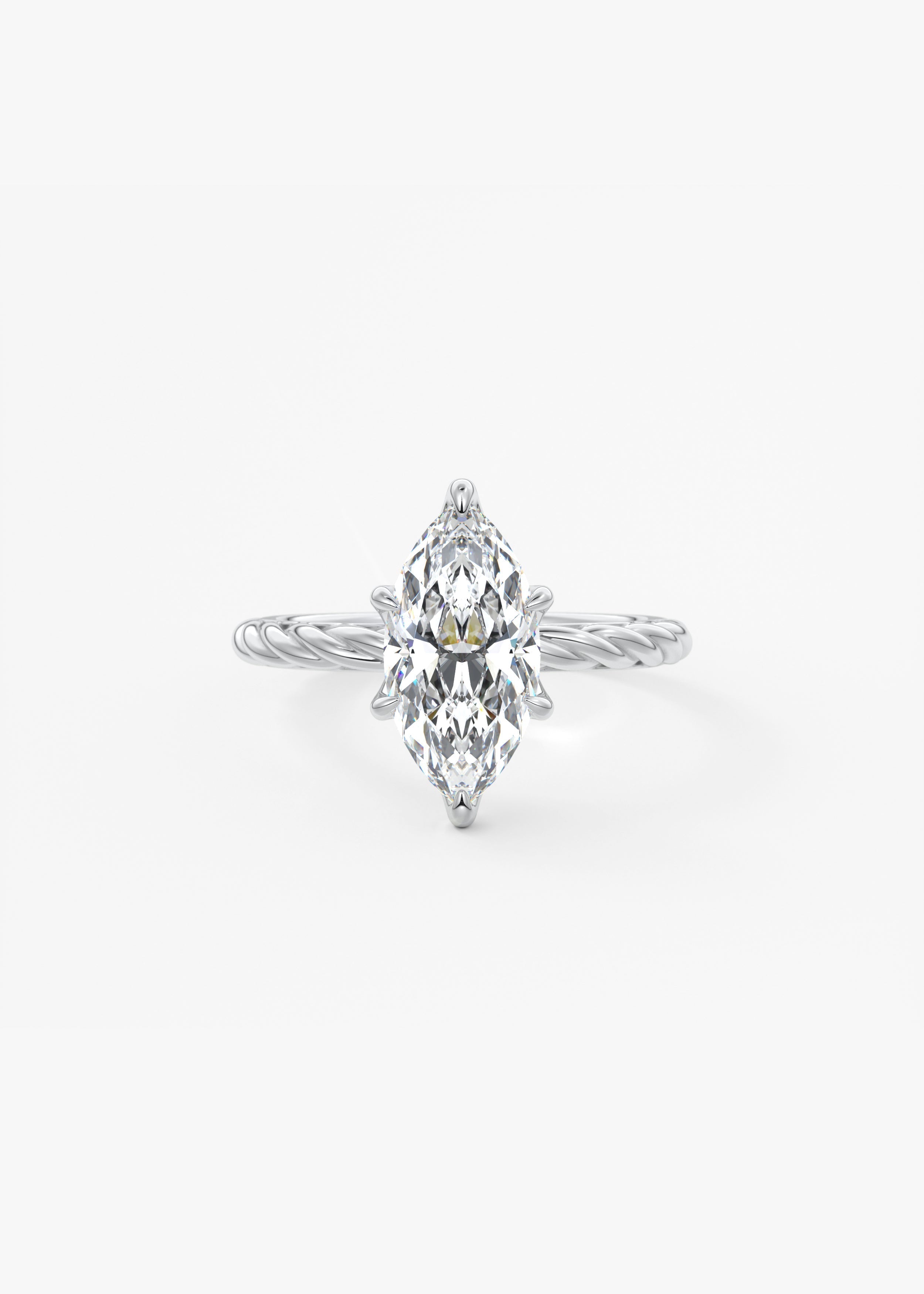 Marquise Twisted Multi Stones Lab Grown Diamond Engagement Ring
