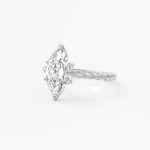 Marquise Twisted Multi Stones Lab Grown Diamond Engagement Ring