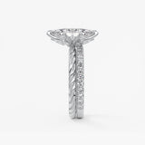 Marquise Twisted Multi Stones Lab Grown Diamond Engagement Ring
