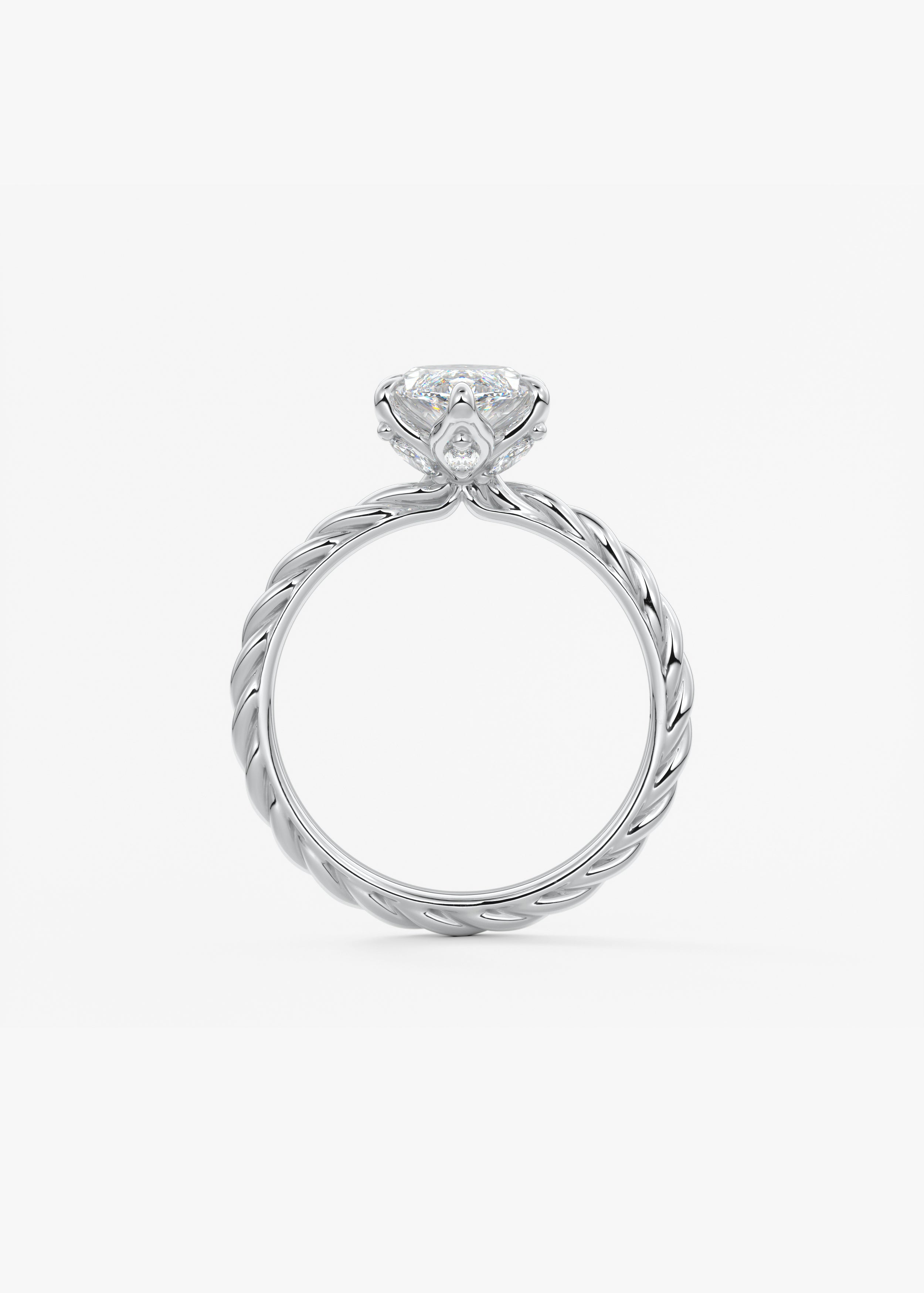 Marquise Twisted Multi Stones Lab Grown Diamond Engagement Ring