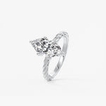 Marquise Twisted Multi Stones Lab Grown Diamond Engagement Ring