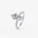 Marquise Twisted Multi Stones Lab Grown Diamond Engagement Ring