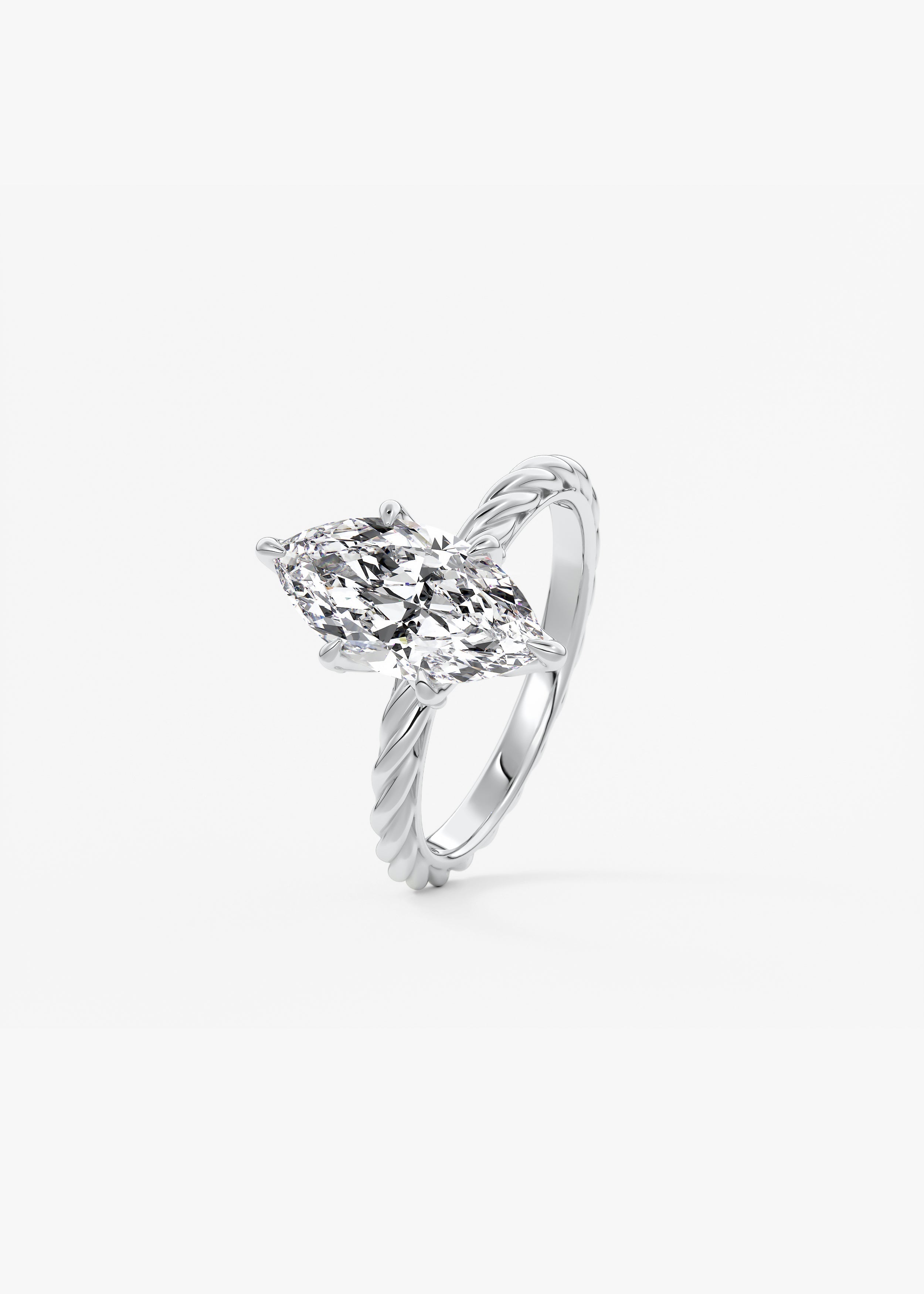 Marquise Twisted Multi Stones Lab Grown Diamond Engagement Ring