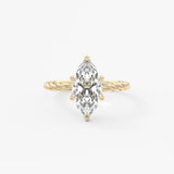 Marquise Twisted Multi Stones Lab Grown Diamond Engagement Ring