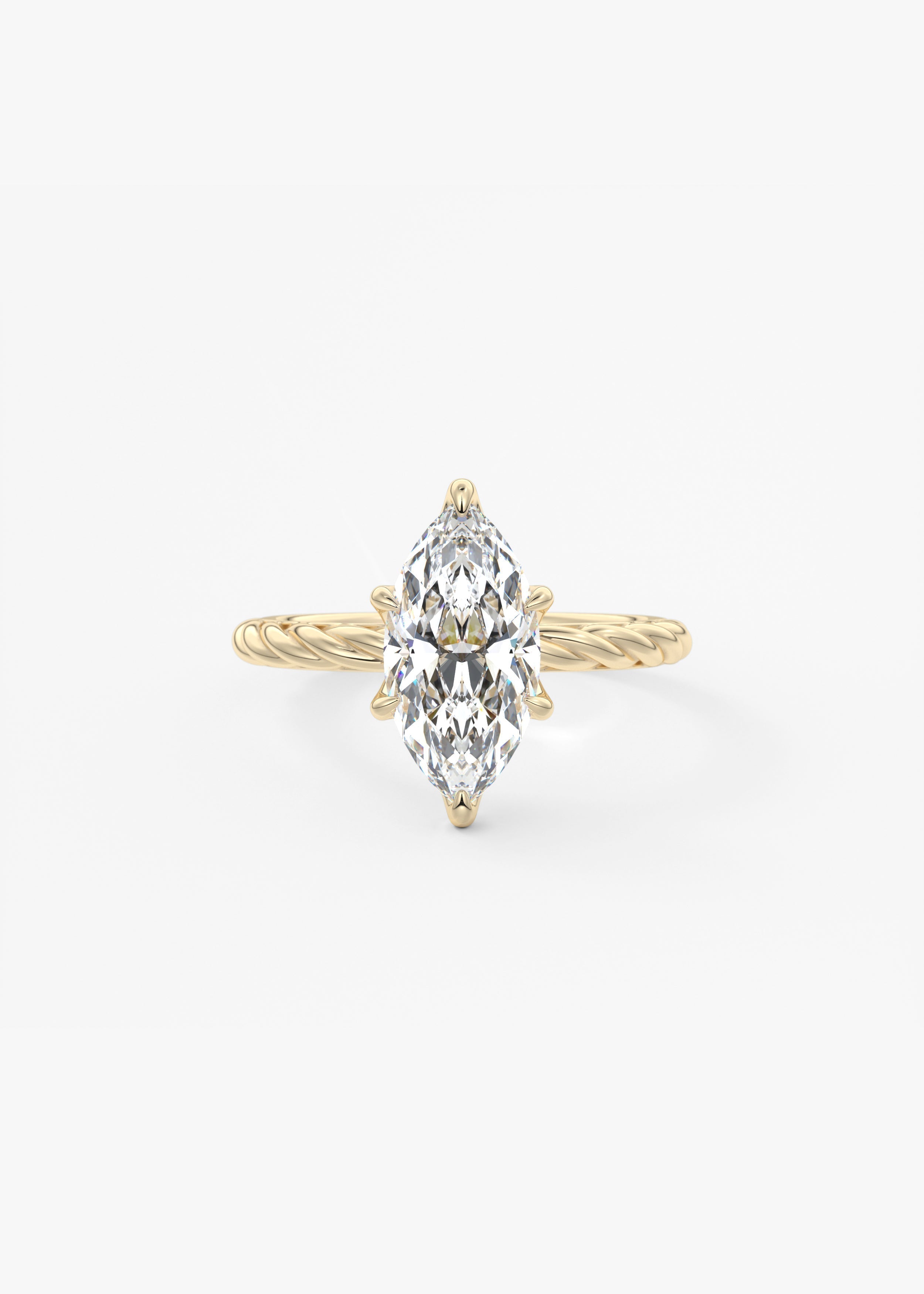 Marquise Twisted Multi Stones Lab Grown Diamond Engagement Ring