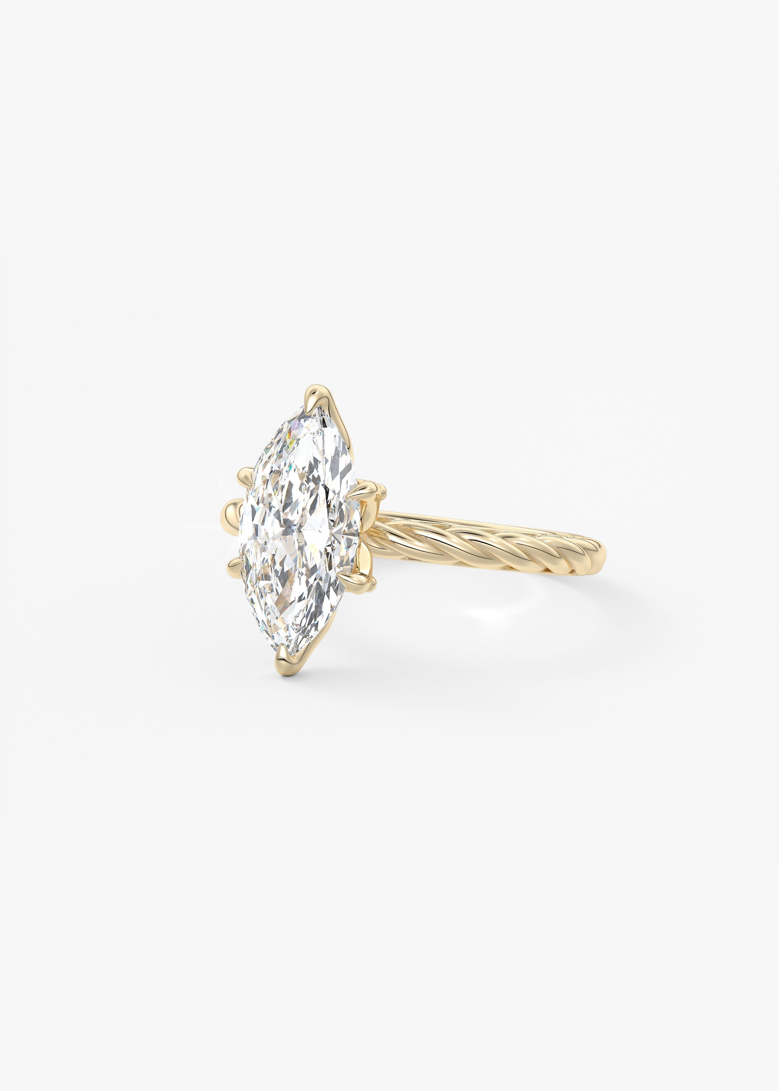Marquise Twisted Multi Stones Lab Grown Diamond Engagement Ring