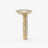 Marquise Twisted Multi Stones Lab Grown Diamond Engagement Ring