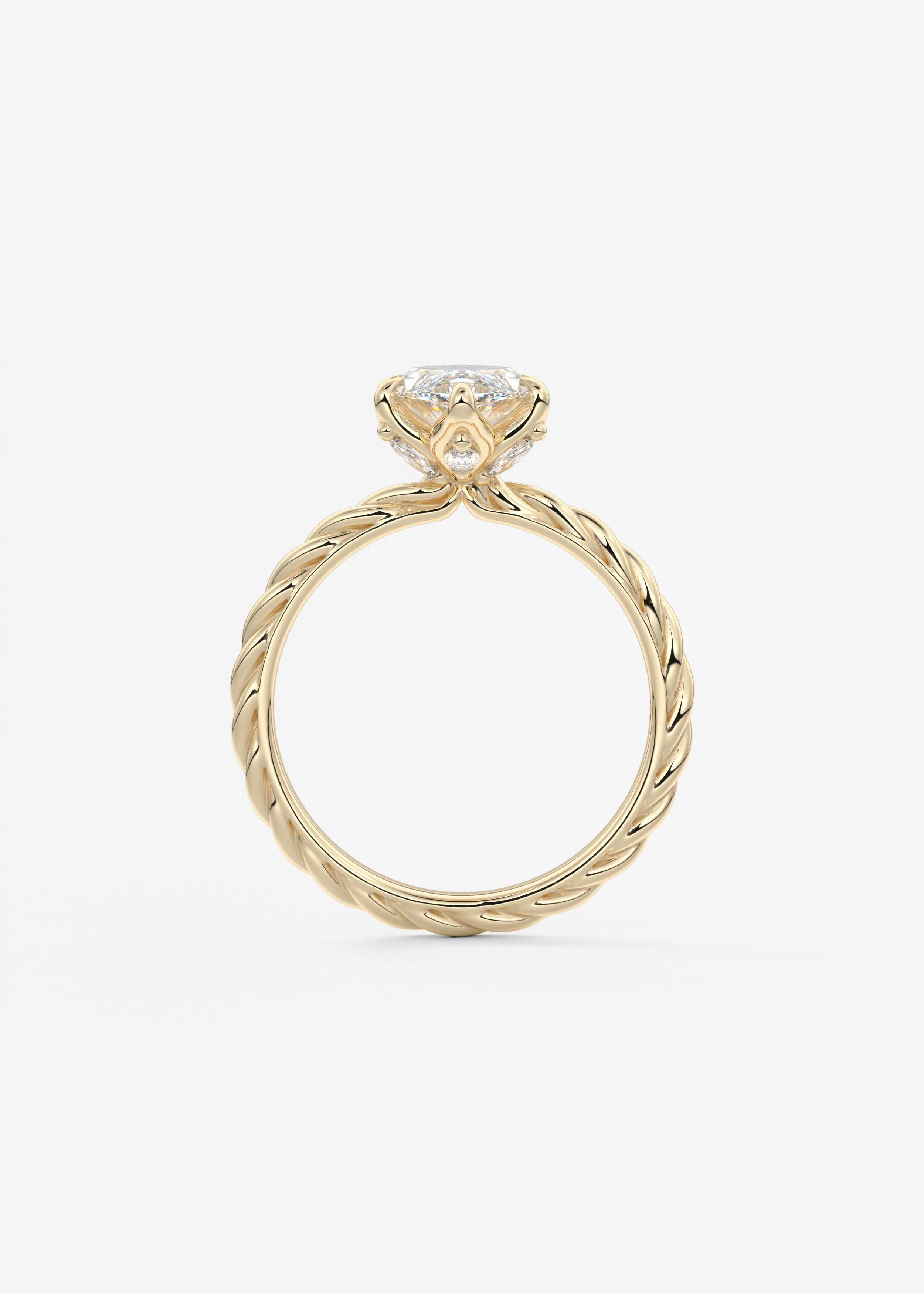 Marquise Twisted Multi Stones Lab Grown Diamond Engagement Ring