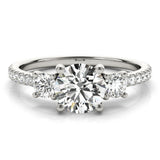 Stunning 0.50-1.50 CT Round Moissanite Engagement Ring With Three Stone & Pave Design 1