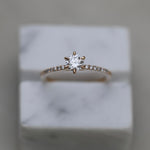 0.50 CT Round Cut Pave CVD E/VS1 Diamond Engagement Ring 1