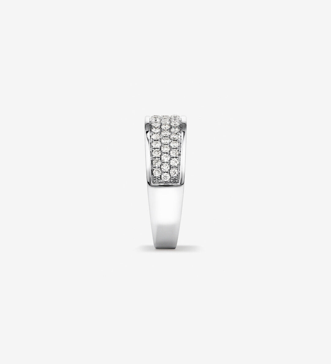 0.85 TCW Round Moissanite Pave Men's Wedding Band in Solid Gold 2