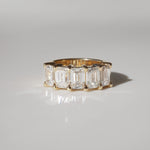 Stunning 2.0 TCW Emerald Moissanite Stones Half Eternity Wedding Bands 1