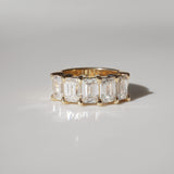 Stunning 2.0 TCW Emerald Moissanite Stones Half Eternity Wedding Bands 1