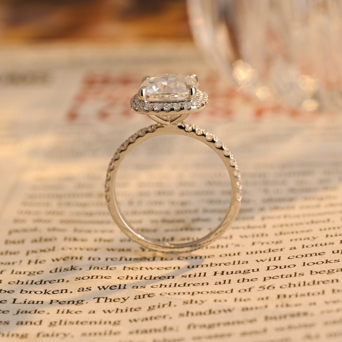 Stunning 2.5 CT Cushion Cut Moissanite Engagement Ring with Halo & Pave Design 7