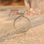 Stunning 2.5 CT Cushion Cut Moissanite Engagement Ring with Halo & Pave Design 7