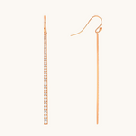 1.0 TCW Round Cut Moissanite Bar Dangle Earrings in Gold 3