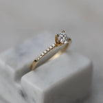 0.50 CT Round Cut Pave CVD F/VVS1 Diamond Engagement Ring 9