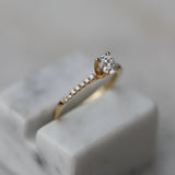 0.50 CT Round Cut Pave CVD F/VVS1 Diamond Engagement Ring 9