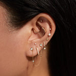 0.20 TCW Round Cut Moissanite Chain Earrings in Gold 5