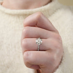 Stunning 0.50-1.5 CT Round Moissanite Engagement Ring With Pave Design 6