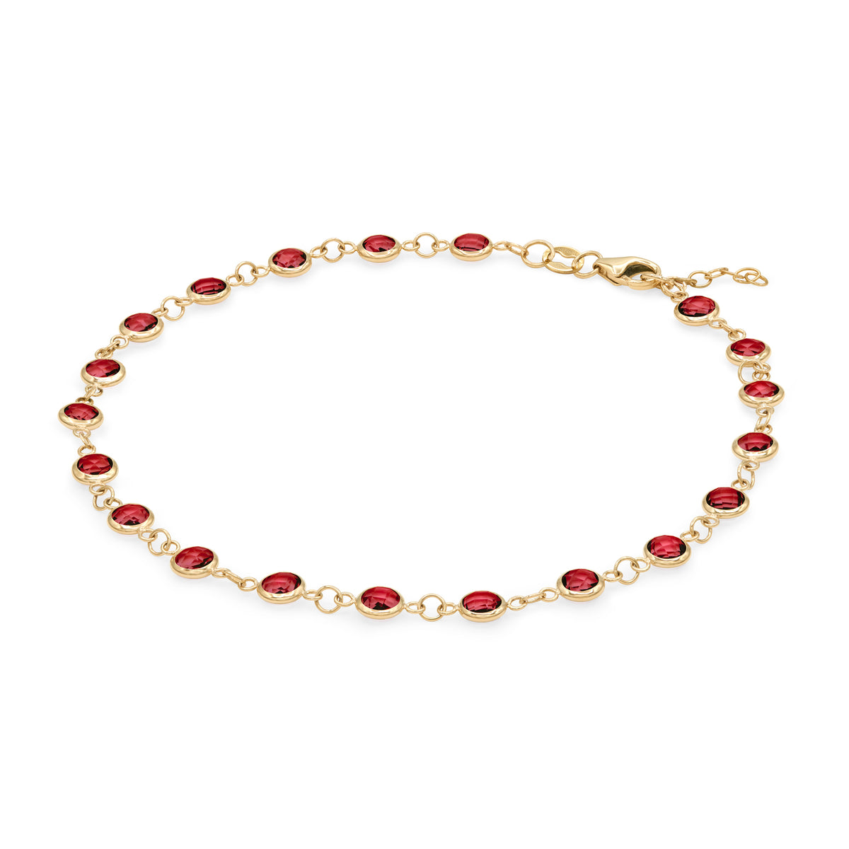 5.0 TCW Round Garnet Lab Made Diamond- January Birthstone Bracelets 4