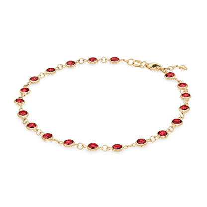 5.0 TCW Round Garnet Lab Made Diamond- January Birthstone Bracelets 4