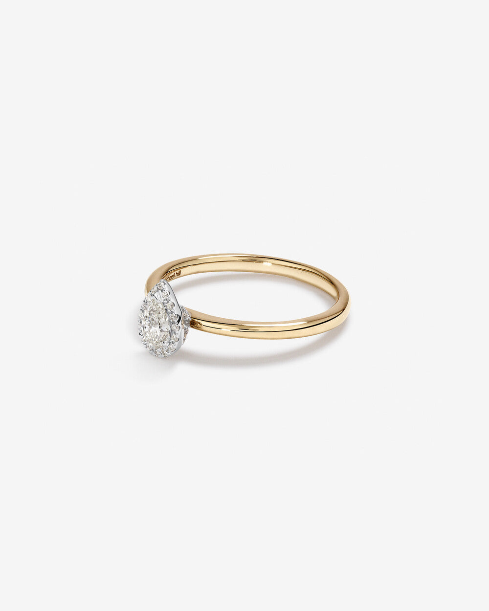 Stunning 0.3 CT Pear Moissanite Engagement Ring In Halo Design 4