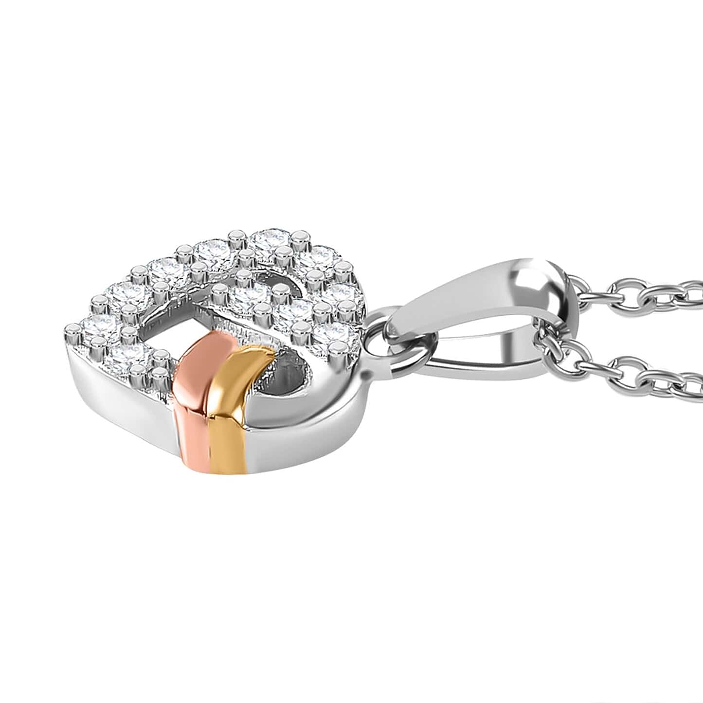 Round Cut Cubic Zirconia in 925 Sterling Silver Necklace 4