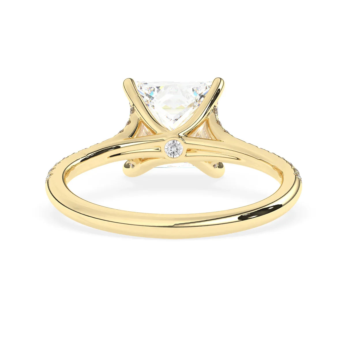 Stunning 2.0 CT Princess Moissanite Engagement Ring with Split Shank Design 2