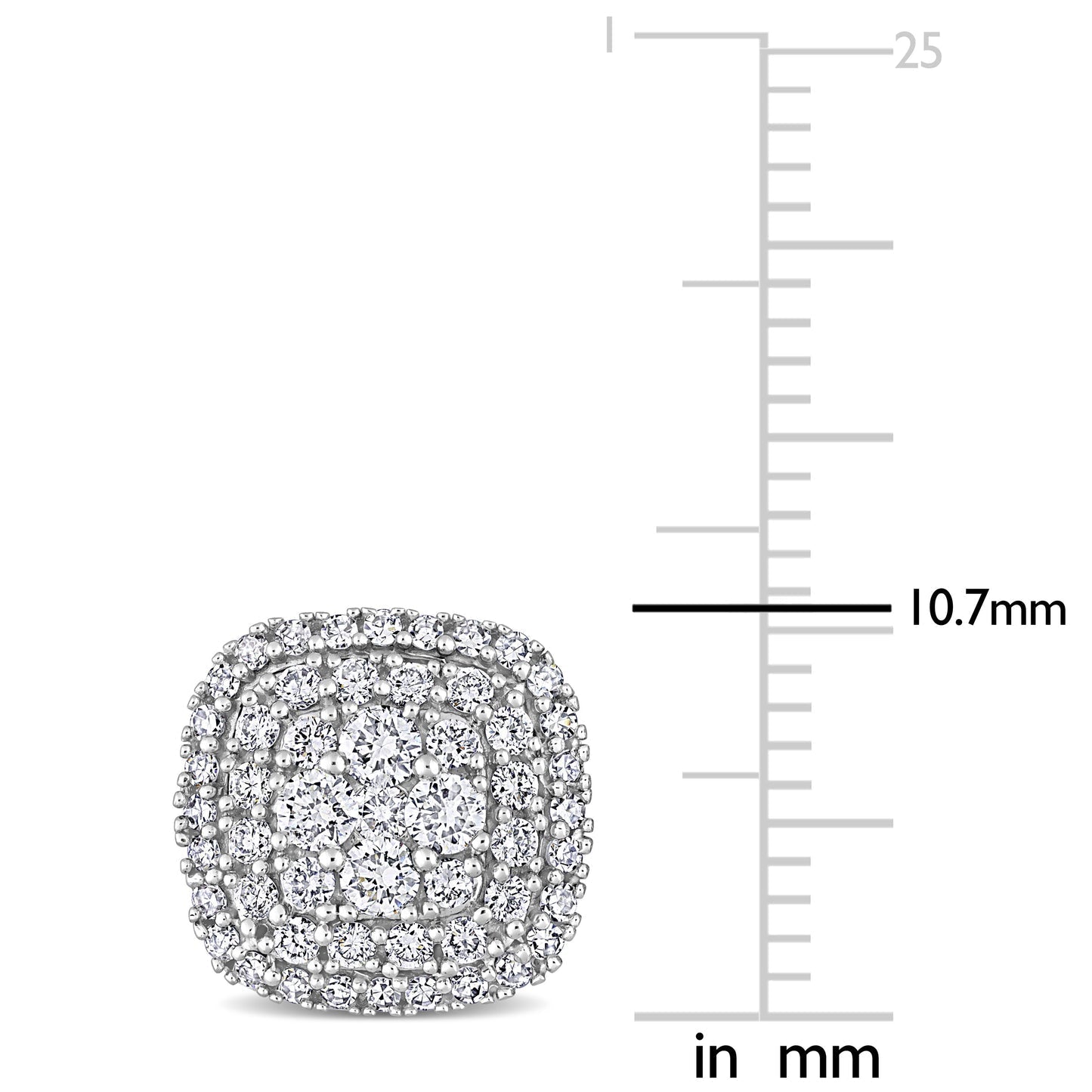 Round Cut Cubic Zirconia in 925 Sterling Silver Earrings 2