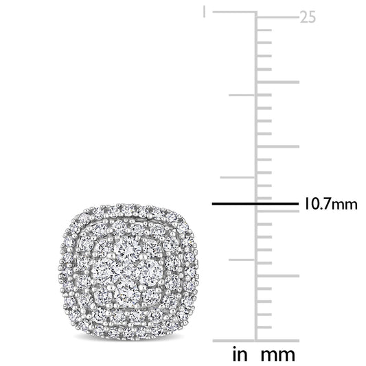 Round Cut Cubic Zirconia in 925 Sterling Silver Earrings 2