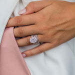 Round Cut Halo Style Cubic Zirconia in 925 Sterling Silver Ring 5