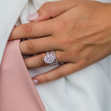 Round Cut Halo Style Cubic Zirconia in 925 Sterling Silver Ring 5