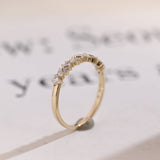 Stunning 0.3 TCW Round, Marquise & Emerald Moissanite Stones Half Eternity Wedding Band 5