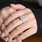 Stunning 1.0 - 2.0 CT Cushion Moissanite Engagement Ring With Pave & Halo Design 4